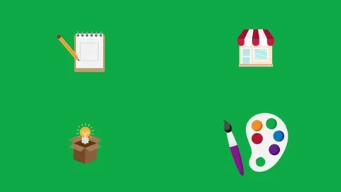 Notepad Shop Package Palette animation on green screen 3d clay model perfect Vidéo 334704120