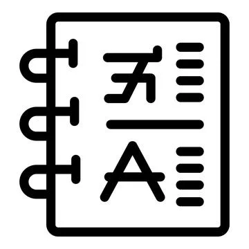 Notepad showing foreign language with translation for learning Stock Illustration