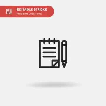 Notepad Simple vector icon. Illustration symbol design template for web mobil 스톡 일러스트
