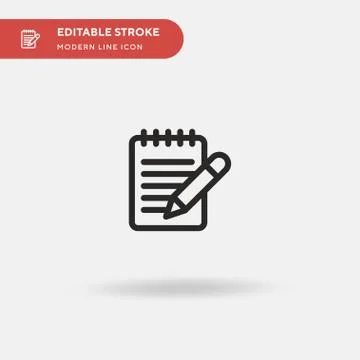 Notepad Simple vector icon. Illustration symbol design template for web mobil Illustrazione stock