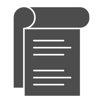 Notepad solid icon. Sheet of paper vector illustration isolated on white Illustrazione stock