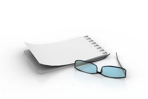 Notepad with spectacle Free Stock Illustration