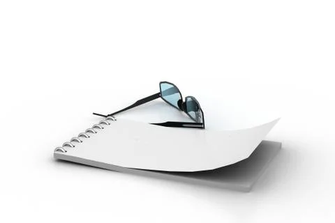 Notepad with spectacle Free Stock Illustration
