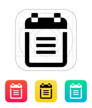 Notepad with spiral icon Stock Illustration