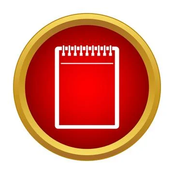 Notepad spiral paper icon app button design Illustrazione stock