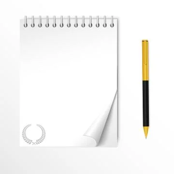 A notepad with a spring and a pen Illustrazione stock
