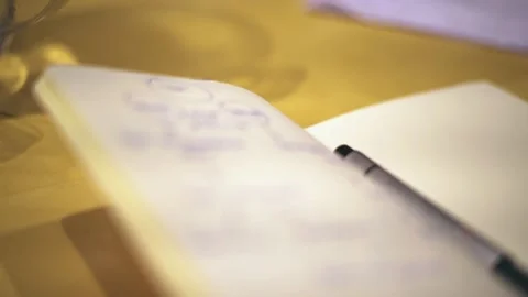 Notepad in Table Stock Footage 142771400