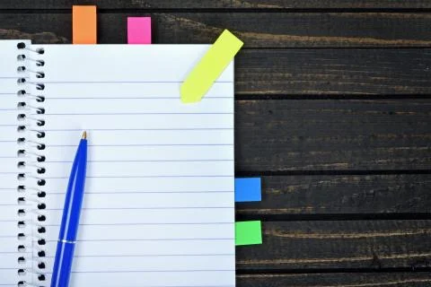 Notepad on table Fotos Stock