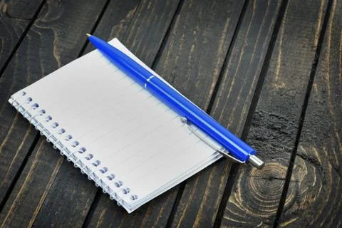 Notepad on table Stock-Fotos