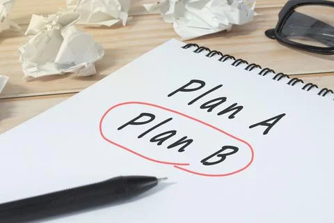 Notepad with text change the idea from Plan A to Plan B. Backup plan concept. Stock Photos