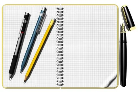 Notepad Text Pen 스톡 일러스트