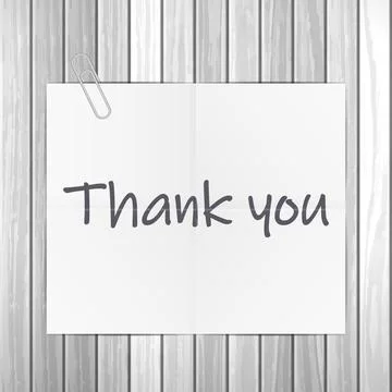 Notepad thank you text Stock Illustration