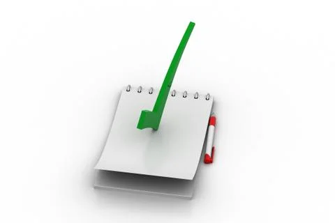 Notepad with tick mark Stock Illustration