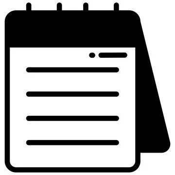 Notepad vector glyph icon, school and education icon. Illustrazione stock