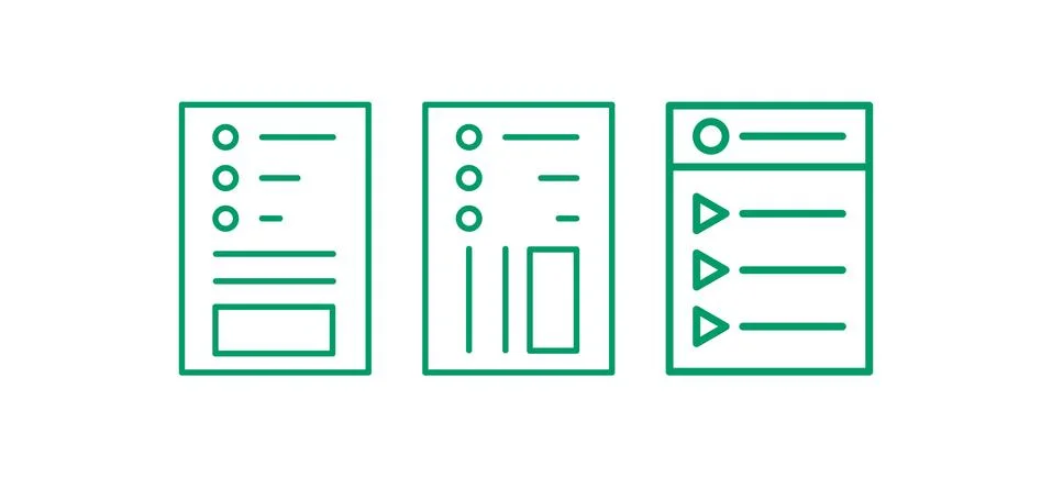 Notepad vector icons set. Illustration isolated for graphic and web design. Stock Illustration