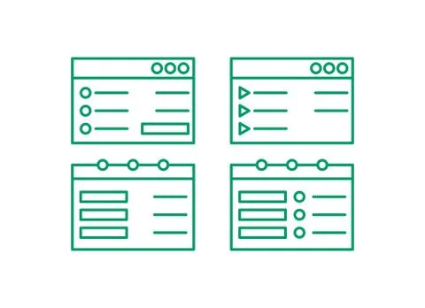 Notepad vector icons set. Illustration isolated for graphic and web design. Stock Illustration