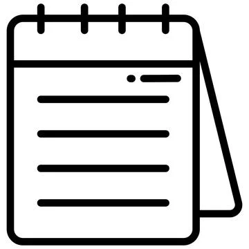 Notepad vector line icon, school and education icon. Illustrazione stock