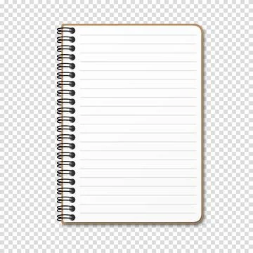 Notepad with a vertical spring spiral. Notebook with a lined sheet. Vector il Illustrazione stock