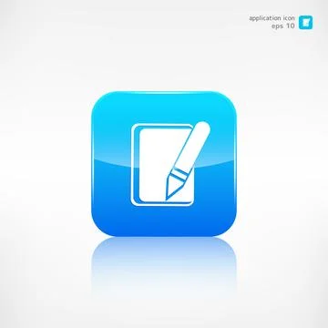 Notepad web icon. Application button. Stock Illustration