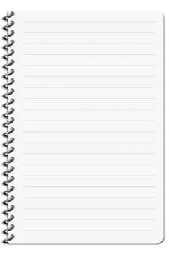 Notepad white striped - 3D illustration. 스톡 일러스트