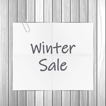 Notepad Winter sale text Stock Illustration