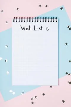 Notepad for wish list Stock Photos