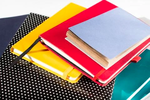 Notepads on white background Stock Photos