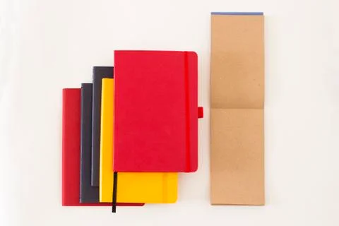 Notepads on white background Stock Photos
