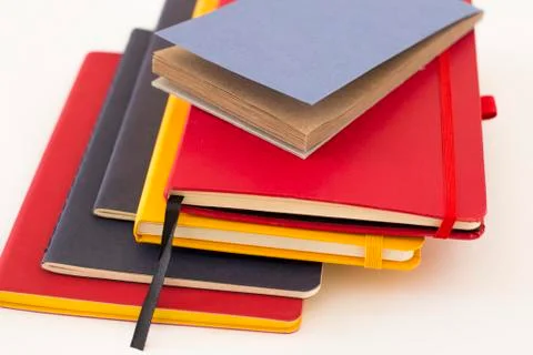 Notepads on white background Stock Photos