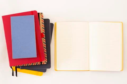 Notepads on white background Stock Photos