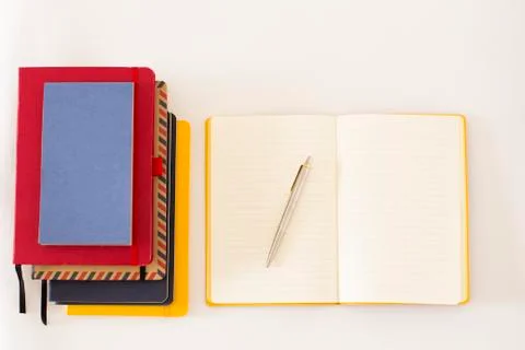 Notepads on white background Stock Photos
