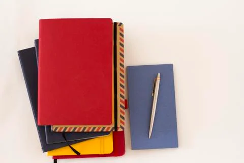 Notepads on white background Stock Photos