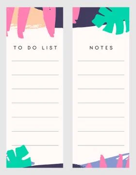 Notes and To Do List Templates Stock Illustration