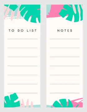 Notes and To Do List Templates Illustrazione stock
