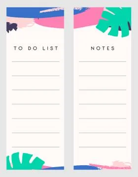Notes and To Do List Templates Stock Illustration