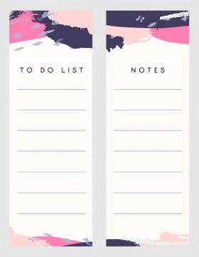 Notes and To Do List Templates Stock Illustration