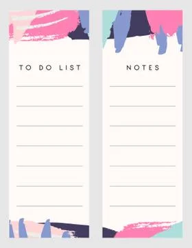Notes and To Do List Templates Stock Illustration
