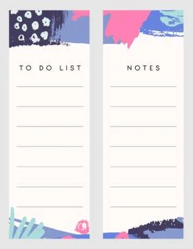 Notes and To Do List Templates Stock Illustration