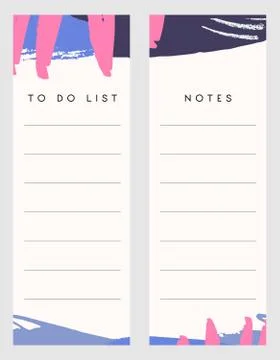 Notes and To Do List Templates 스톡 일러스트