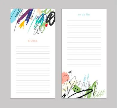 Notes and To Do List. Vector templates. Isolated Stock Illustration