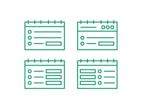 Notes and Memos Icons. Simplus series. Each icon is a single object compound Stock Illustration