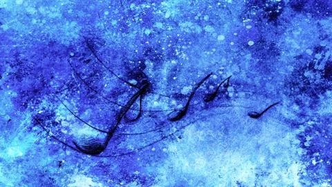 Notes and note lines, music theme and abstract background. Stock Illustration