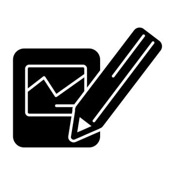 Notes and pan vector icon. Black and white note illustration. Solid linear Stock Illustration