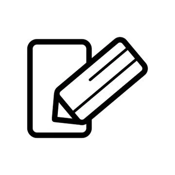 Notes and pan vector icon. Black and white note illustration. Outline linear Stock Illustration