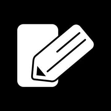 Notes and pan vector icon. Black and white note illustration. Solid linear Stock Illustration