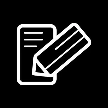 Notes and pan vector icon. Black and white note illustration. Outline linear Stock Illustration