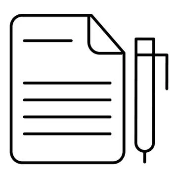 Notes and pan vector icon. Black and white note illustration. Outline linear Illustrazione stock