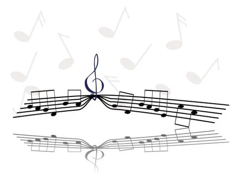 Notes and treble clef Stock Illustration