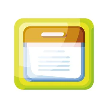 Notes app icon on white background Stock Illustration
