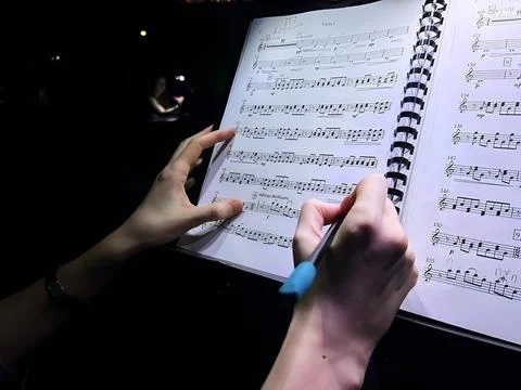 Notes are corrected with a pencil Stock Photos